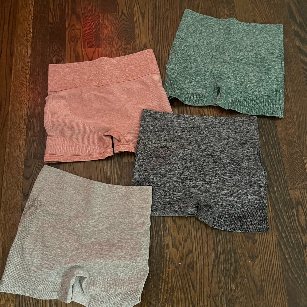 SHEIN Women's Bike Shorts Set - Pink, Green, Gray, Black